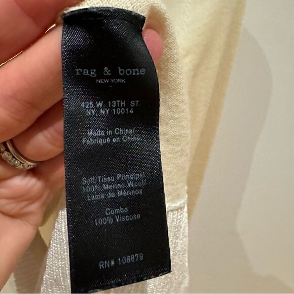 Rag and Bone Cream and White Sweater RN# 108879 Size SP - Picture 6 of 11
